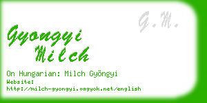 gyongyi milch business card